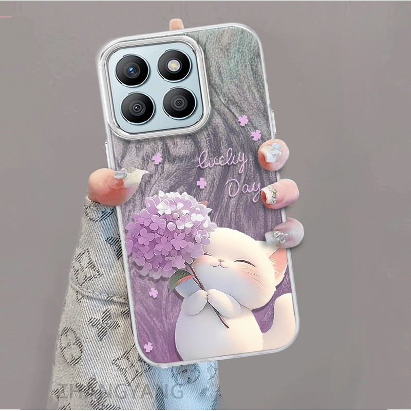 Ốp Lưng Dành Cho Honor x8b x8a x8 Gradient màu lông gạc silicon TPU Vỏ Điện Thoại Hoạt Hình Dễ Thương Điện Thoại Vỏ Mềm