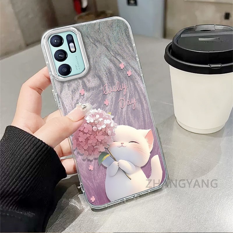 Ốp Lưng Cho OPPO RENO 6Z 5G RENO 6 5G RENO 5Z 5G RENO 6 4G Màu Gradient Lông gạc Silicon TPU Vỏ Điện Thoại Hoạt Hình Dễ Thương Điện Thoại Vỏ Mềm