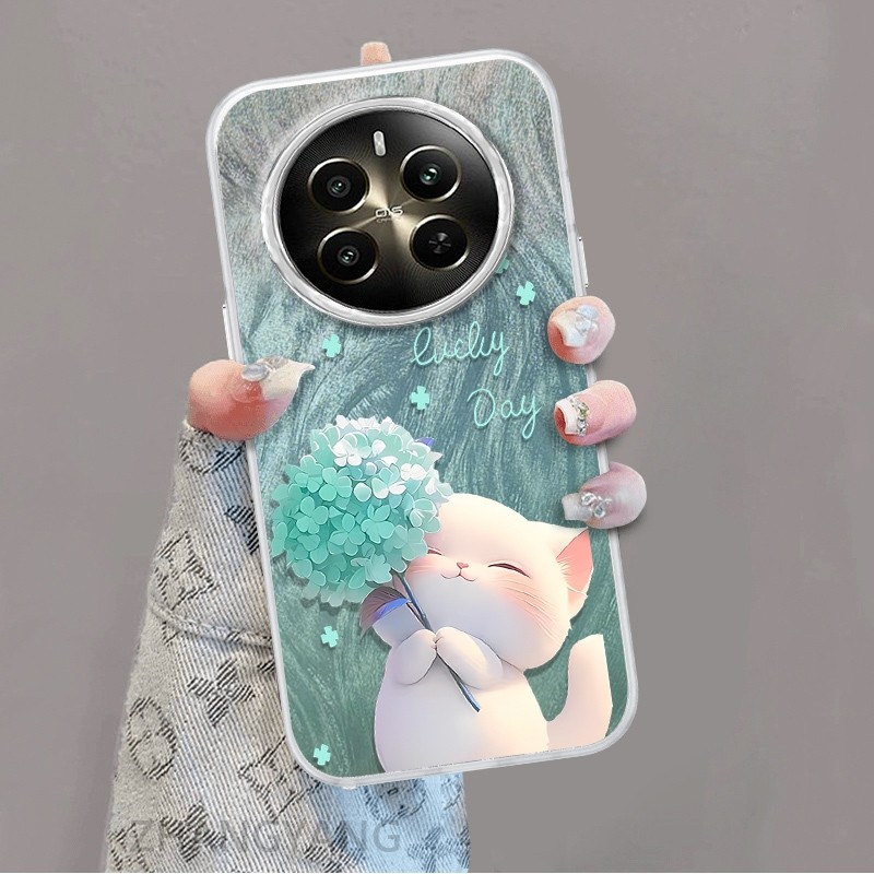 Ốp Lưng Cho realme 12 5G 12x 5G 12 Pro 12 Pro Plus Màu Gradient Lông gạc Silicon TPU Vỏ Điện Thoại Hoạt Hình Dễ Thương Điện Thoại Vỏ Mềm
