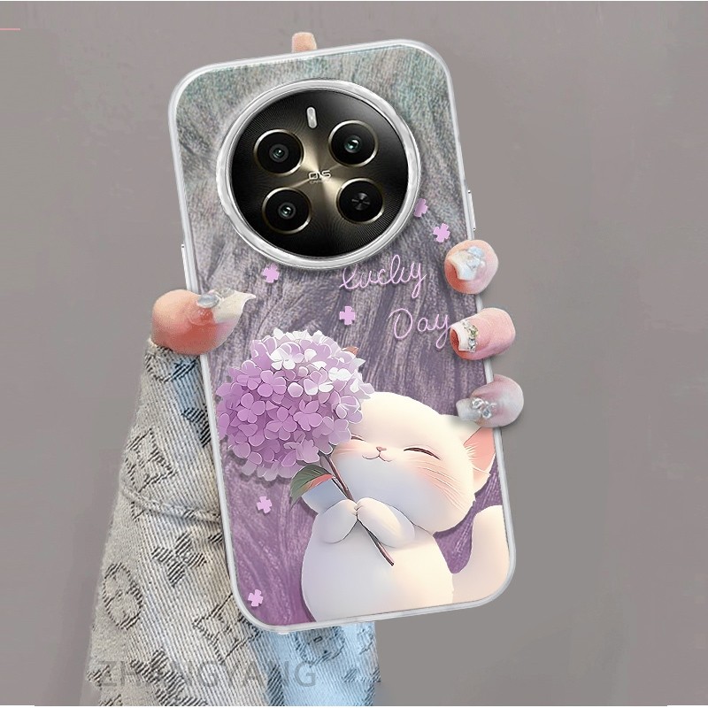 Ốp Lưng Cho realme 12 5G 12x 5G 12 Pro 12 Pro Plus Màu Gradient Lông gạc Silicon TPU Vỏ Điện Thoại Hoạt Hình Dễ Thương Điện Thoại Vỏ Mềm