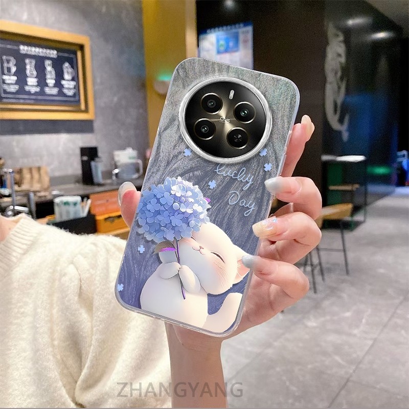 Ốp Lưng Cho realme 12 5G 12x 5G 12 Pro 12 Pro Plus Màu Gradient Lông gạc Silicon TPU Vỏ Điện Thoại Hoạt Hình Dễ Thương Điện Thoại Vỏ Mềm