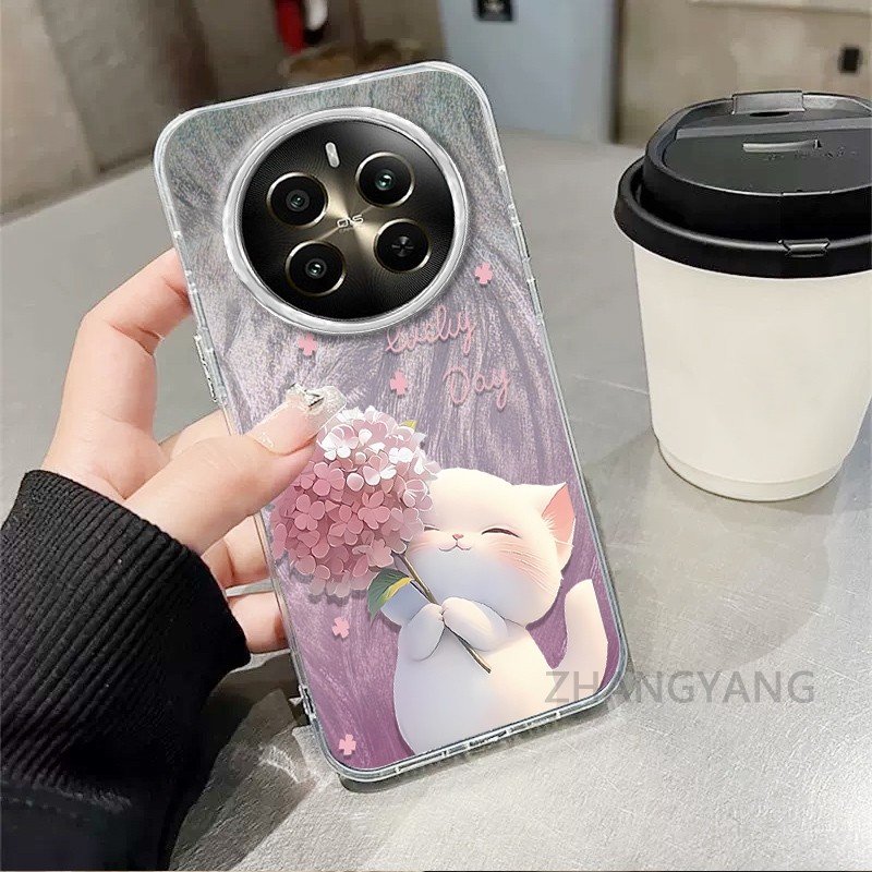 Ốp Lưng Cho realme 12 5G 12x 5G 12 Pro 12 Pro Plus Màu Gradient Lông gạc Silicon TPU Vỏ Điện Thoại Hoạt Hình Dễ Thương Điện Thoại Vỏ Mềm
