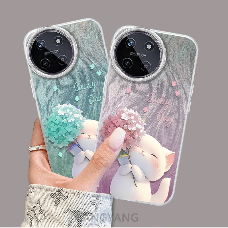 Ốp Lưng Cho realme 11 4G Màu Gradient Lông gạc Silicon TPU Vỏ Điện Thoại Hoạt Hình Dễ Thương Điện Thoại Vỏ Mềm