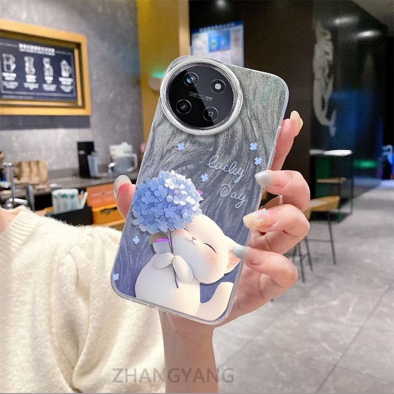 Ốp Lưng Cho realme 11 4G Màu Gradient Lông gạc Silicon TPU Vỏ Điện Thoại Hoạt Hình Dễ Thương Điện Thoại Vỏ Mềm