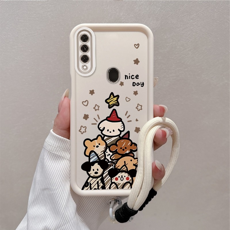 Ốp Lưng Cho OPPO A31 2020 Ốp Điện Thoại Silicon Thẩm Mỹ Hoạt Hình Dễ Thương Họa Tiết Động Vật TPU Mềm Thiết Kế Mới Với Dây Treo Cá Tính