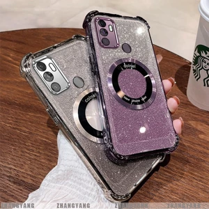 Ốp Lưng Cho OPPO A53 2020 A33 Mạ Điện Bốn Góc Chống Rơi Bột flash Vỏ Điện Thoại Hút Từ Tính Thẩm Mỹ Thiết Kế Mới TPU Mềm case