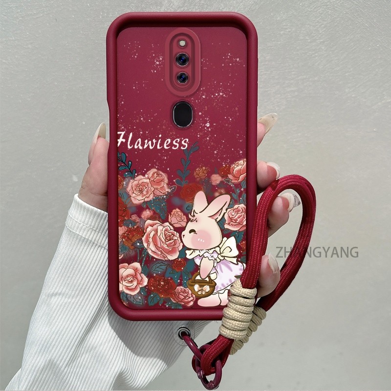 Ốp Lưng Cho OPPO F11 PRO F11 Vỏ Điện Thoại TPU Silicon Chống Rơi Thẩm Mỹ Họa Tiết Thỏ Thiết Kế Mới Vỏ Mềm Có Dây Treo