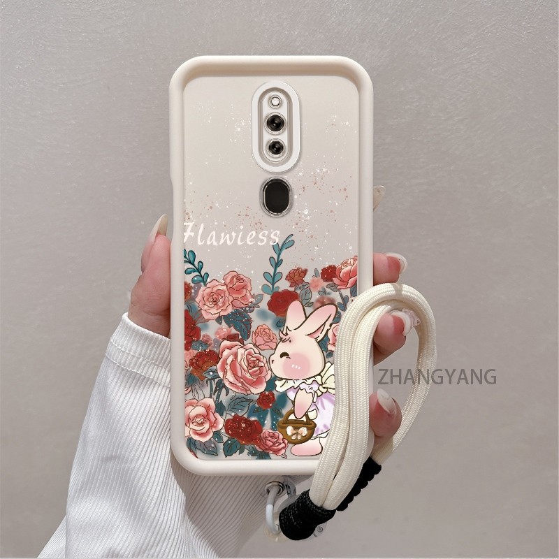 Ốp Lưng Cho OPPO F11 PRO F11 Vỏ Điện Thoại TPU Silicon Chống Rơi Thẩm Mỹ Họa Tiết Thỏ Thiết Kế Mới Vỏ Mềm Có Dây Treo