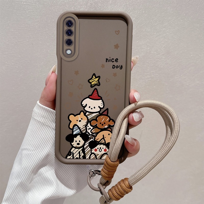 Ốp Lưng Cho huawei Y6P Y9 prime 2019 y9s Ốp Điện Thoại Silicon Thẩm Mỹ Họa Tiết Động Vật Hoạt Hình Dễ Thương TPU Mềm Thiết Kế Mới Với Dây Treo Cá Tính