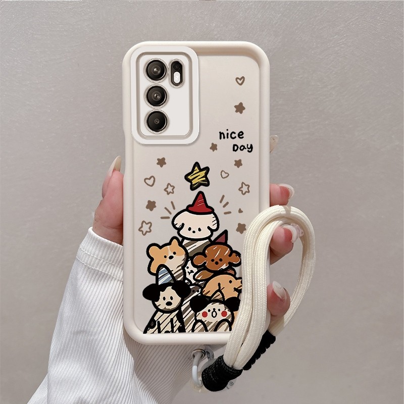 Ốp Lưng Cho OPPO Reno 6 4G Reno 6 5G Reno 6z 5G Ốp Điện Thoại Silicon Thẩm Mỹ Họa Tiết Động Vật Hoạt Hình Dễ Thương TPU Mềm Thiết Kế Mới Với Dây Treo Cá Tính