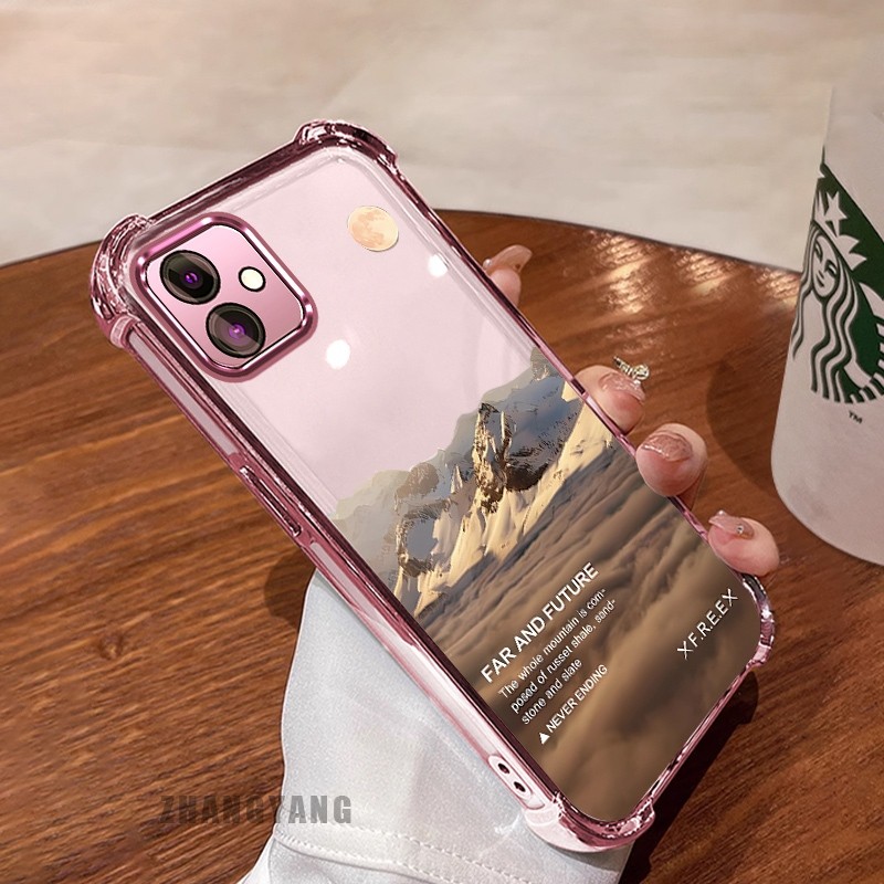 [Màu Mới] Ốp Lưng Dành Cho Samsung A06 Vỏ Điện Thoại Họa Tiết Chống Rơi Mạ Điện Bốn Góc Họa Tiết Phong Cảnh Thẩm Mỹ Vỏ Mềm TPU Silicon