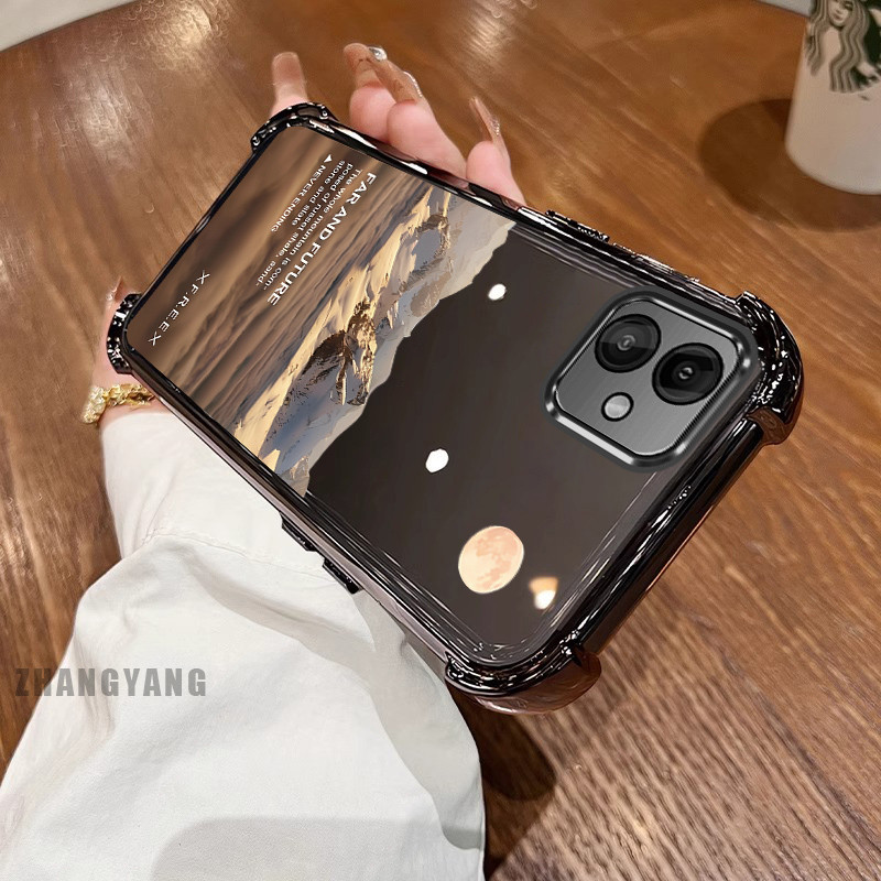 [Màu Mới] Ốp Lưng Dành Cho Samsung A06 Vỏ Điện Thoại Họa Tiết Chống Rơi Mạ Điện Bốn Góc Họa Tiết Phong Cảnh Thẩm Mỹ Vỏ Mềm TPU Silicon