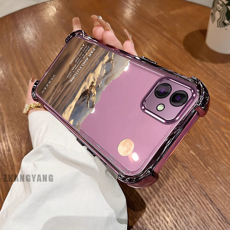 [Màu Mới] Ốp Lưng Dành Cho Samsung A06 Vỏ Điện Thoại Họa Tiết Chống Rơi Mạ Điện Bốn Góc Họa Tiết Phong Cảnh Thẩm Mỹ Vỏ Mềm TPU Silicon