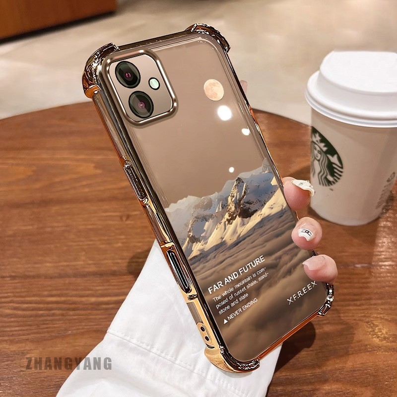 [Màu Mới] Ốp Lưng Dành Cho Samsung A06 Vỏ Điện Thoại Họa Tiết Chống Rơi Mạ Điện Bốn Góc Họa Tiết Phong Cảnh Thẩm Mỹ Vỏ Mềm TPU Silicon