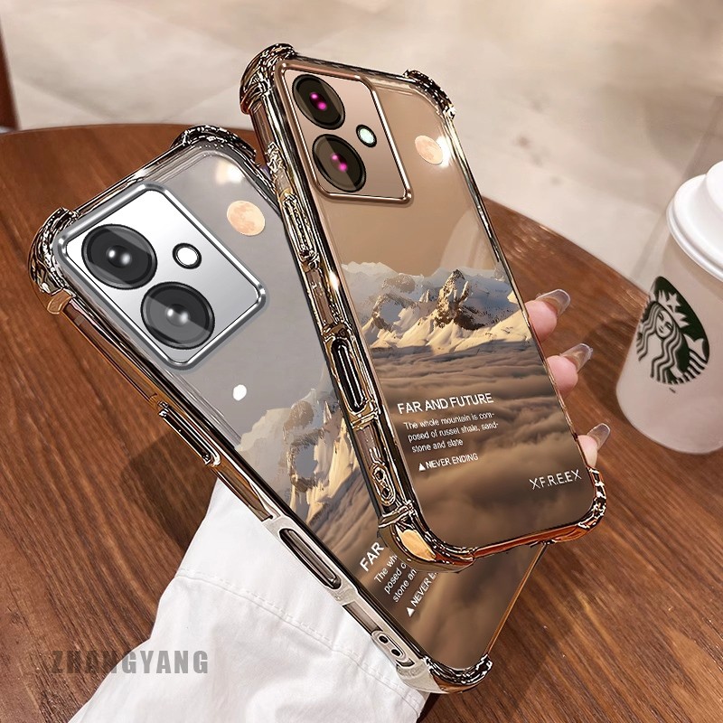 [Màu Mới] Ốp Lưng Cho OPPO A79 5G Vỏ Điện Thoại Họa Tiết Chống Rơi Mạ Điện Bốn Góc Họa Tiết Phong Cảnh Thẩm Mỹ Vỏ Mềm TPU Silicon