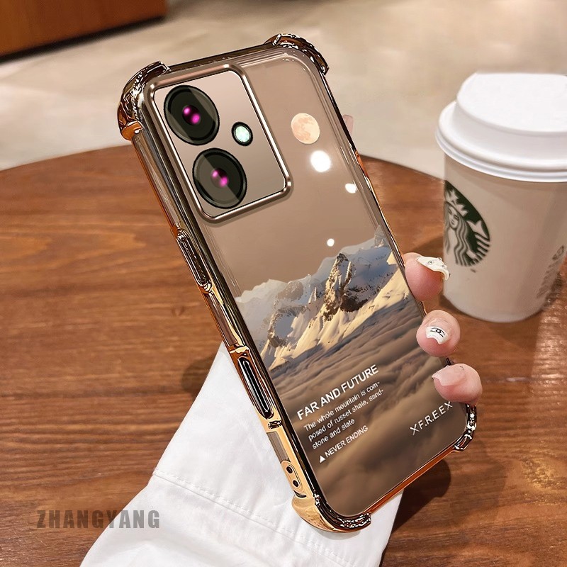 [Màu Mới] Ốp Lưng Cho OPPO A79 5G Vỏ Điện Thoại Họa Tiết Chống Rơi Mạ Điện Bốn Góc Họa Tiết Phong Cảnh Thẩm Mỹ Vỏ Mềm TPU Silicon