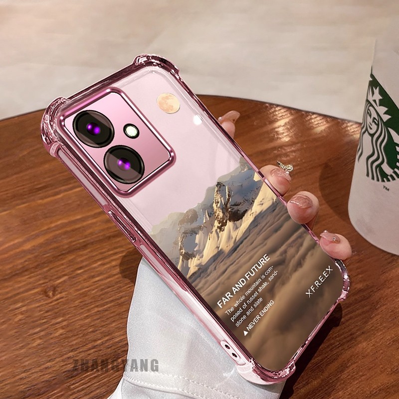 [Màu Mới] Ốp Lưng Cho OPPO A79 5G Vỏ Điện Thoại Họa Tiết Chống Rơi Mạ Điện Bốn Góc Họa Tiết Phong Cảnh Thẩm Mỹ Vỏ Mềm TPU Silicon