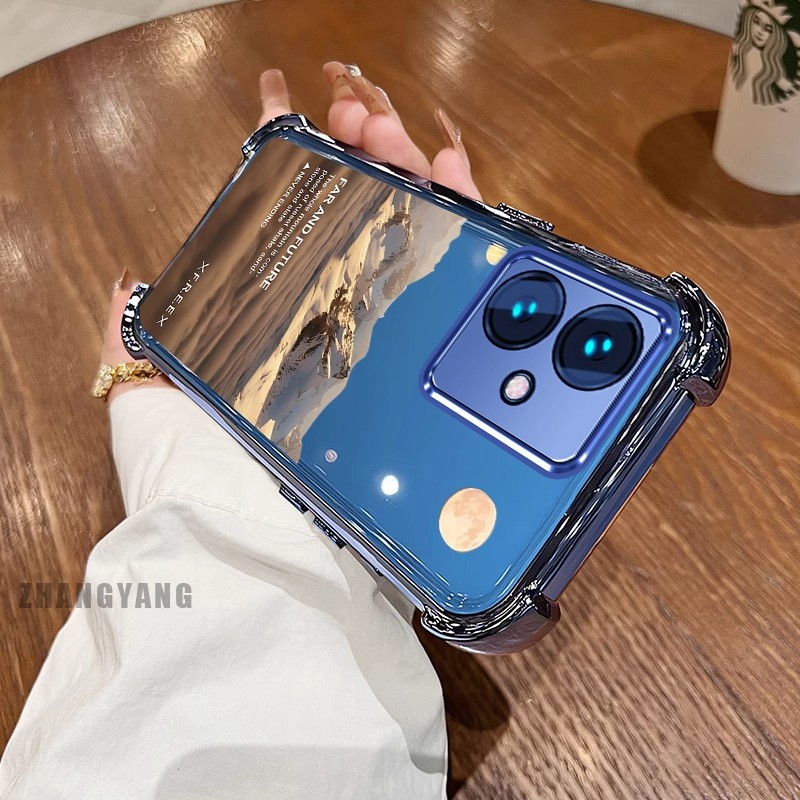 [Màu Mới] Ốp Lưng Cho OPPO A79 5G Vỏ Điện Thoại Họa Tiết Chống Rơi Mạ Điện Bốn Góc Họa Tiết Phong Cảnh Thẩm Mỹ Vỏ Mềm TPU Silicon