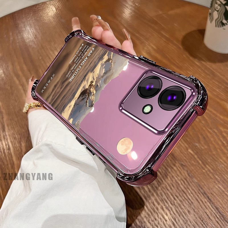 [Màu Mới] Ốp Lưng Cho OPPO A79 5G Vỏ Điện Thoại Họa Tiết Chống Rơi Mạ Điện Bốn Góc Họa Tiết Phong Cảnh Thẩm Mỹ Vỏ Mềm TPU Silicon