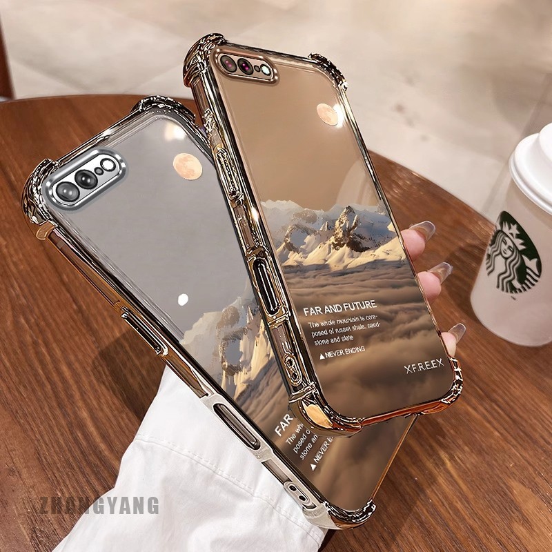 [Màu sắc mới] Ốp lưng cho iPhone 7 Plus iPhone 8 Plus Vỏ điện thoại họa tiết chống rơi mạ điện bốn góc họa tiết phong cảnh thẩm mỹ Vỏ mềm TPU silicon