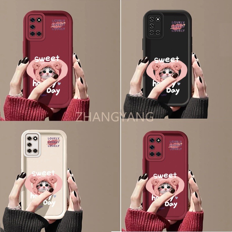 Ốp Lưng Cho OPPO A92 A52 Mèo Hoạt Hình Dễ Thương Đơn Giản Và Đẹp Vỏ Điện Thoại Silicon TPU Mềm Vỏ camera Chống Rơi