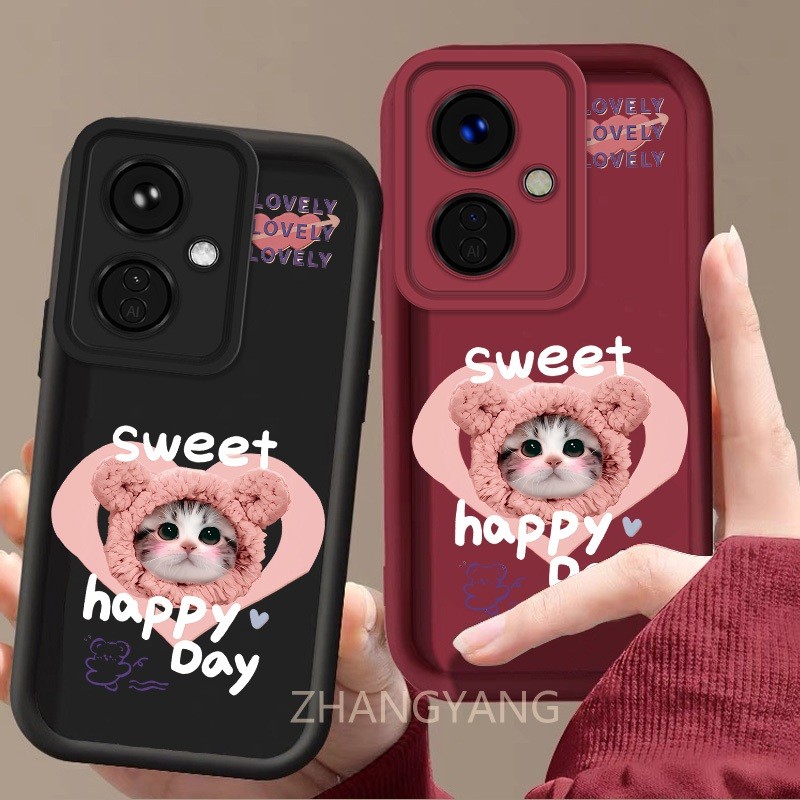 Ốp Lưng Cho OPPO Reno 11F 5G Mèo Hoạt Hình Dễ Thương Đơn Giản Và Đẹp Vỏ Điện Thoại Silicon TPU Mềm Vỏ camera Chống Rơi