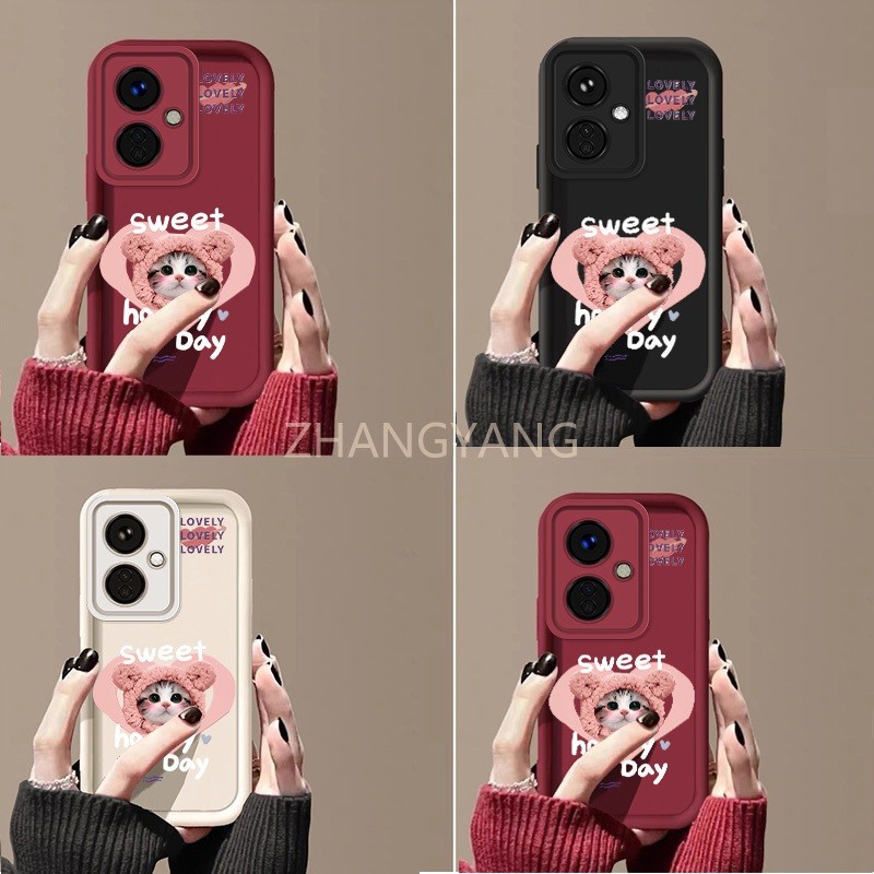 Ốp Lưng Cho OPPO Reno 11F 5G Mèo Hoạt Hình Dễ Thương Đơn Giản Và Đẹp Vỏ Điện Thoại Silicon TPU Mềm Vỏ camera Chống Rơi