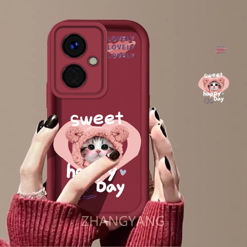 Ốp Lưng Cho OPPO Reno 11F 5G Mèo Hoạt Hình Dễ Thương Đơn Giản Và Đẹp Vỏ Điện Thoại Silicon TPU Mềm Vỏ camera Chống Rơi