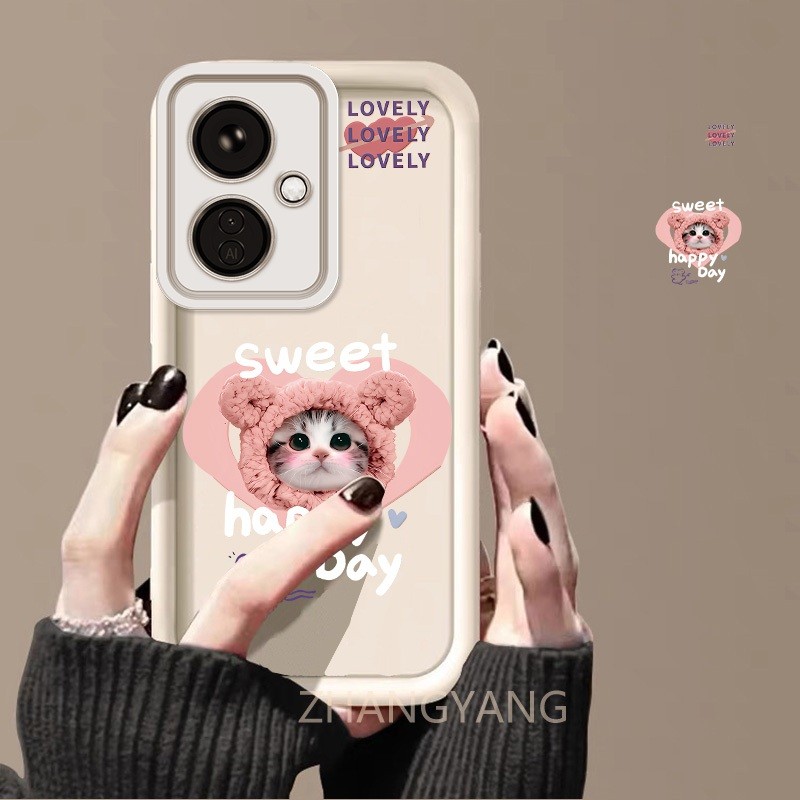 Ốp Lưng Cho OPPO Reno 11F 5G Mèo Hoạt Hình Dễ Thương Đơn Giản Và Đẹp Vỏ Điện Thoại Silicon TPU Mềm Vỏ camera Chống Rơi