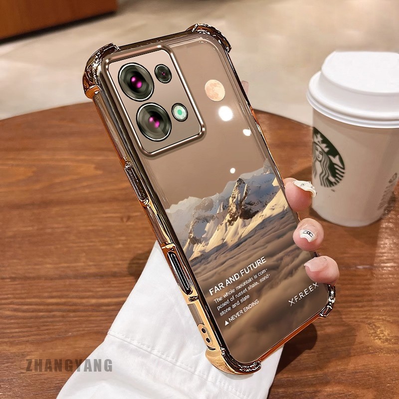 [Màu Mới] Ốp Lưng Cho Redmi note 13 note 13 Pro Vỏ Điện Thoại Họa Tiết Chống Rơi Mạ Điện Bốn Góc Họa Tiết Phong Cảnh Thẩm Mỹ Vỏ Mềm TPU Silicon