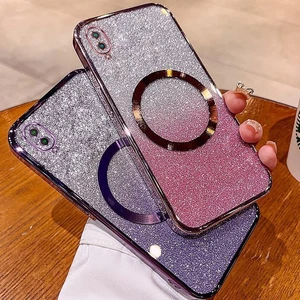 Vỏ vivo Y93 Y1S Y91C Vỏ điện thoại lấp lánh mạ có ống kính hút từ tính và chống rơi để bảo hiểm toàn diện