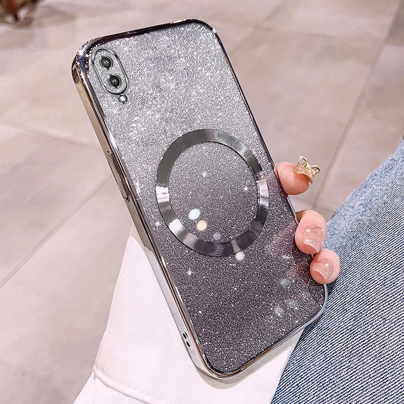 Vỏ vivo Y93 Y1S Y91C Vỏ điện thoại lấp lánh mạ có ống kính hút từ tính và chống rơi để bảo hiểm toàn diện