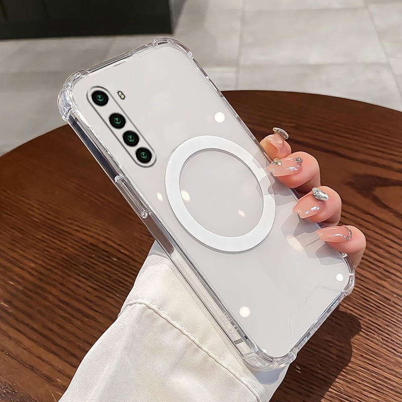 Ốp điện thoại OPPO reno 3 reno 3 pro Ốp điện thoại silicon trong suốt với bốn ống kính vỏ mềm chống rơi bao phủ tất cả các góc và chức năng hút từ tính