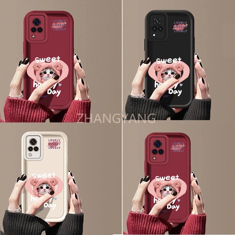 Ốp Lưng Dành Cho vivo V21 4G v20 Mèo Hoạt Hình Dễ Thương Đơn Giản Và Đẹp Vỏ Điện Thoại Silicon TPU Mềm Vỏ camera Chống Rơi