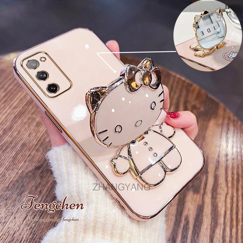 ốp lưng samsung s20 fe s20 ultra s20 plus s20 Ốp Điện Thoại TPU Silicon Mềm Chống Rơi Hình Mèo 3D Có Giá Đỡ Cho samsung s20 fe s20 ultra s20 plus s20