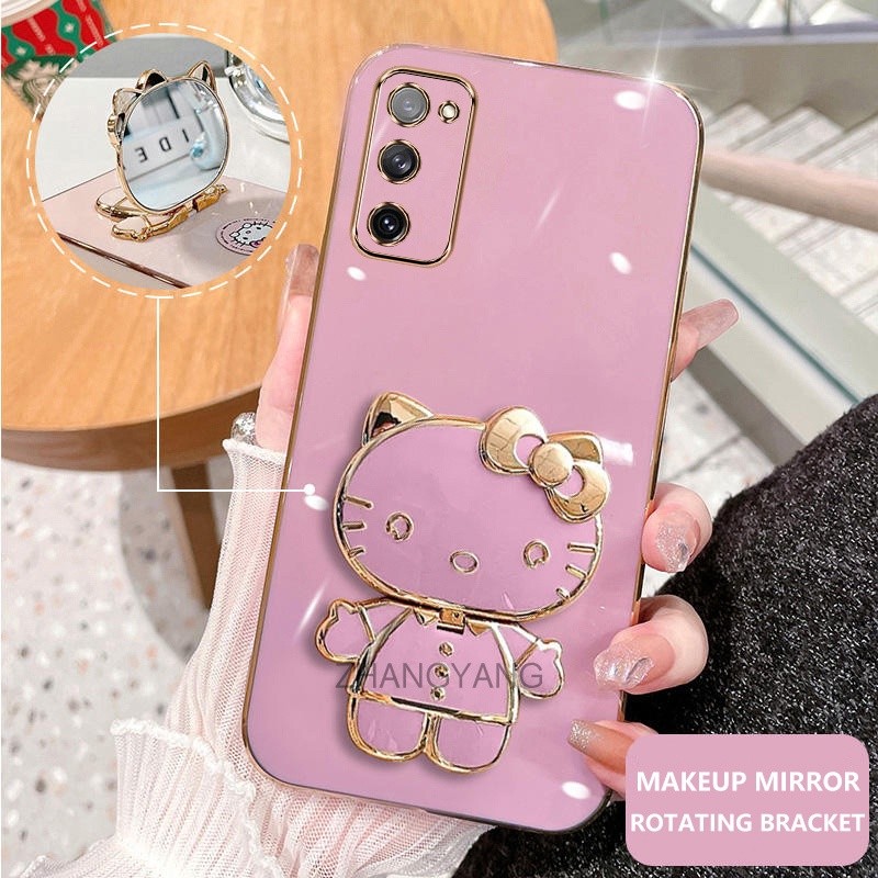 ốp lưng samsung s20 fe s20 ultra s20 plus s20 Ốp Điện Thoại TPU Silicon Mềm Chống Rơi Hình Mèo 3D Có Giá Đỡ Cho samsung s20 fe s20 ultra s20 plus s20