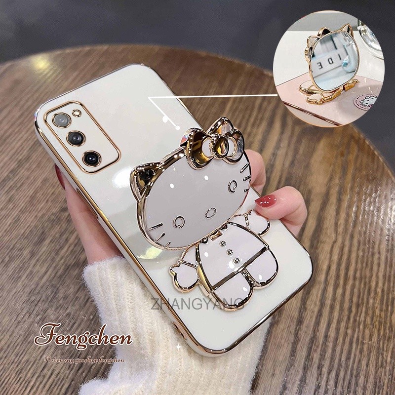 ốp lưng samsung s20 fe s20 ultra s20 plus s20 Ốp Điện Thoại TPU Silicon Mềm Chống Rơi Hình Mèo 3D Có Giá Đỡ Cho samsung s20 fe s20 ultra s20 plus s20