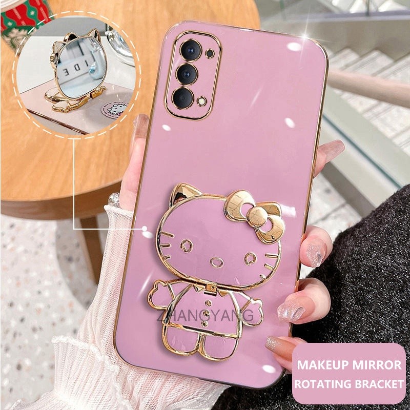 ốp lưng oppo reno 4 4g reno 5 reno 5k reno 4 pro Ốp Điện Thoại TPU Silicon Mềm Chống Rơi Hình Mèo 3D Có Giá Đỡ Cho oppo reno 4 4g reno 5 reno 5k reno 4 pro