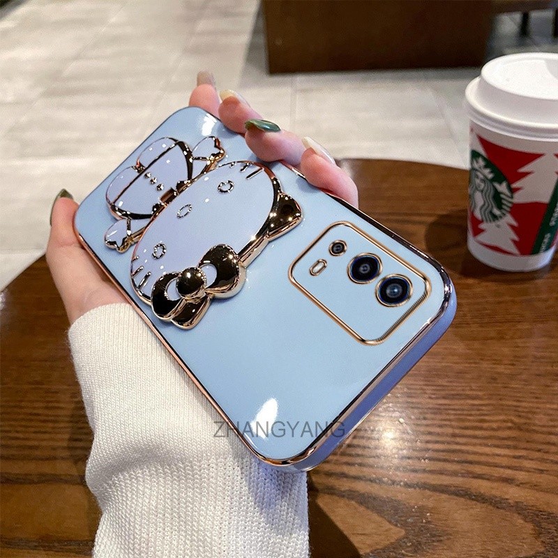 ốp lưng oppo a55 4g Ốp Điện Thoại TPU Silicon Mềm Chống Rơi Hình Mèo 3D Có Giá Đỡ Cho oppo a55 4g