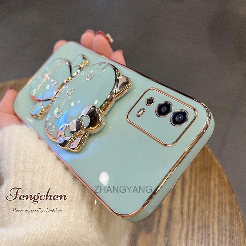 ốp lưng oppo a55 4g Ốp Điện Thoại TPU Silicon Mềm Chống Rơi Hình Mèo 3D Có Giá Đỡ Cho oppo a55 4g