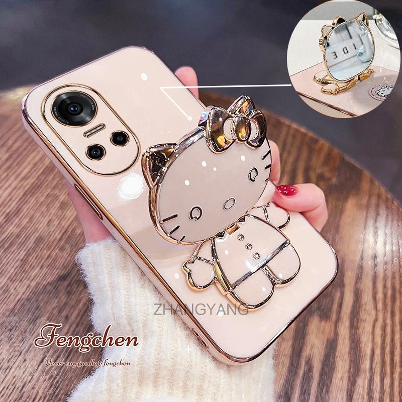ốp lưng oppo reno 10 5g reno 10 pro Ốp Điện Thoại TPU Silicon Mềm Chống Rơi Hình Mèo 3D Có Giá Đỡ Cho oppo reno 10 5g reno 10 pro