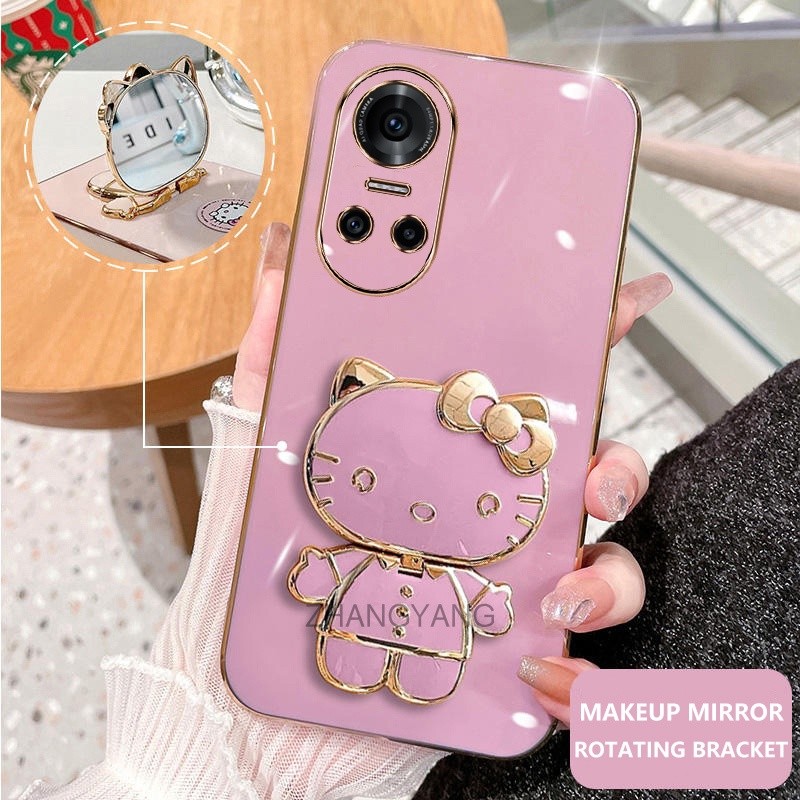 ốp lưng oppo reno 10 5g reno 10 pro Ốp Điện Thoại TPU Silicon Mềm Chống Rơi Hình Mèo 3D Có Giá Đỡ Cho oppo reno 10 5g reno 10 pro