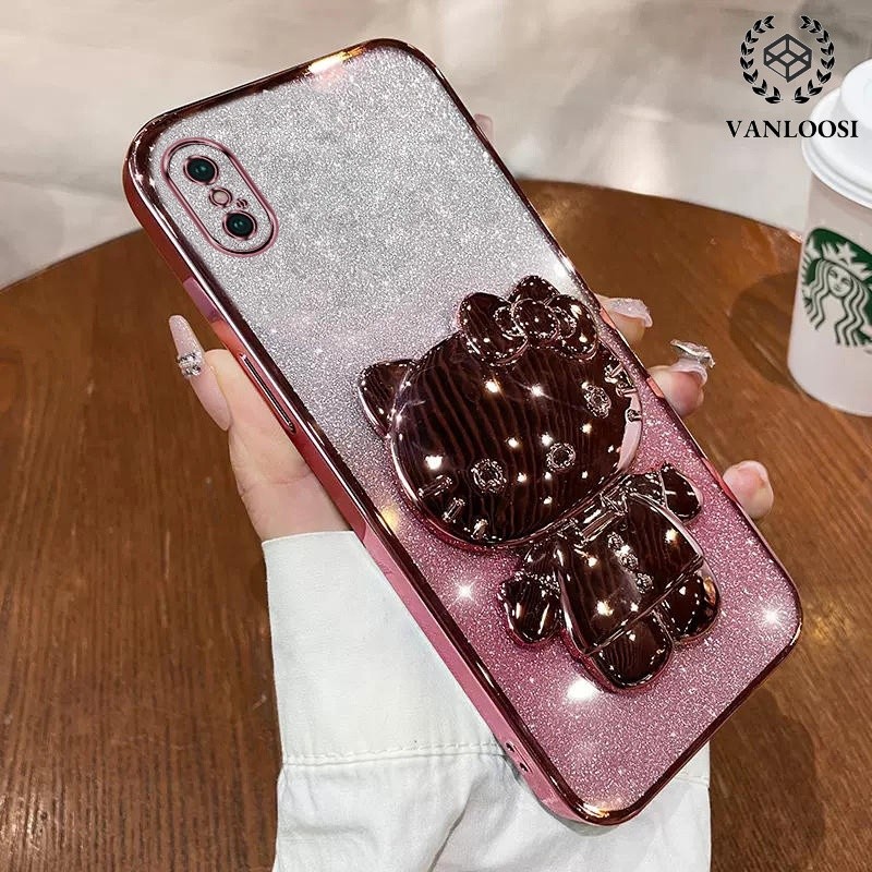 ốp lưng iphone x xs xr xs max Ốp Điện Thoại Mềm Mạ Điện Chống Rơi Họa Tiết Mèo Dễ Thương Cho iphone x xs xr xs max