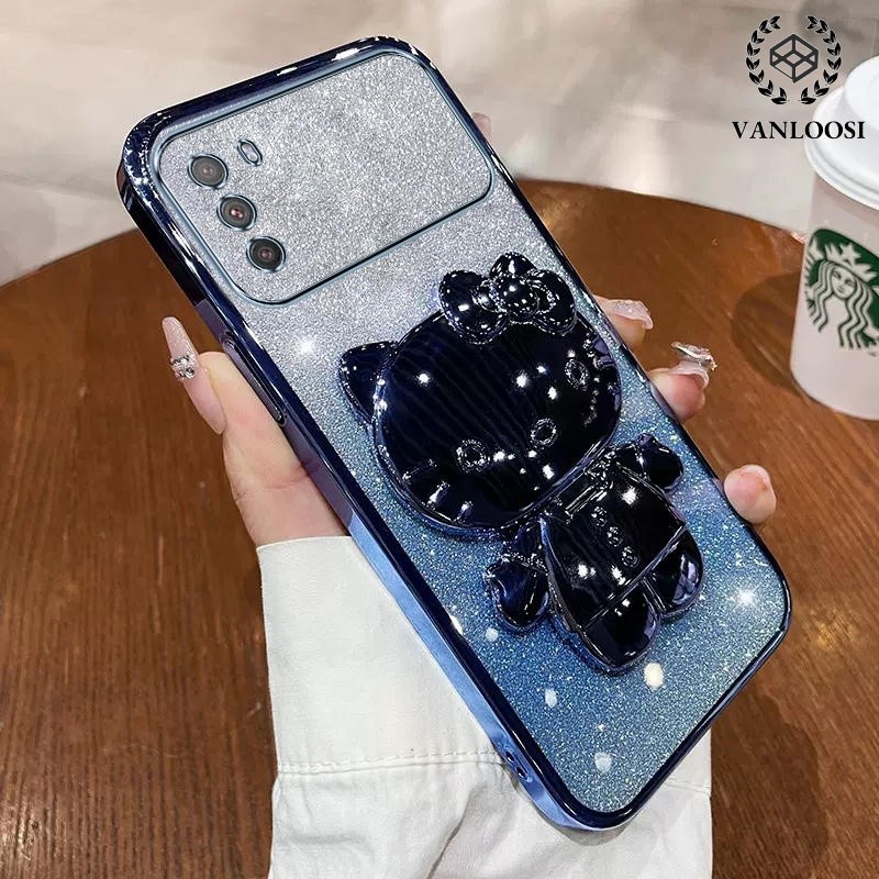 ốp lưng poco m3 Ốp Điện Thoại Mềm Mạ Điện Chống Rơi Họa Tiết Mèo Dễ Thương Cho poco m3