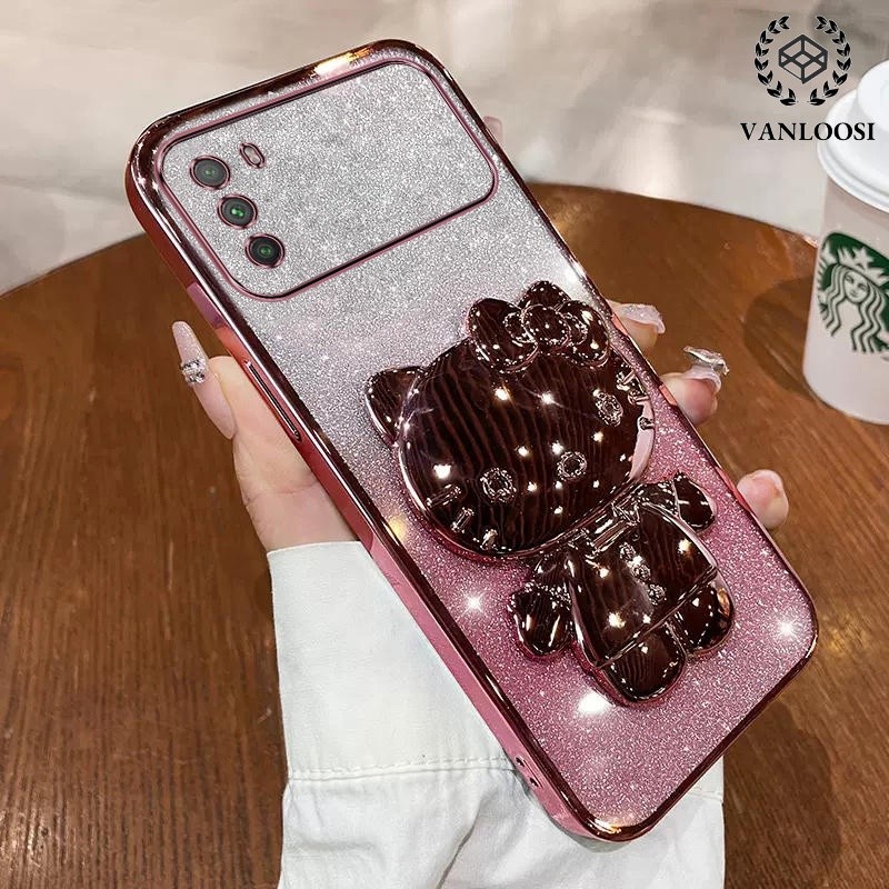 ốp lưng poco m3 Ốp Điện Thoại Mềm Mạ Điện Chống Rơi Họa Tiết Mèo Dễ Thương Cho poco m3