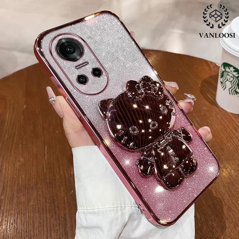 ốp lưng oppo reno 10 reno 10 pro Ốp Điện Thoại Mềm Mạ Điện Chống Rơi Họa Tiết Mèo Dễ Thương Cho oppo reno 10 reno 10 pro