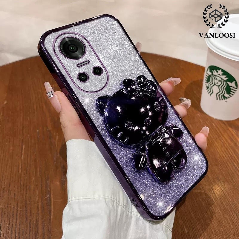 ốp lưng oppo reno 10 reno 10 pro Ốp Điện Thoại Mềm Mạ Điện Chống Rơi Họa Tiết Mèo Dễ Thương Cho oppo reno 10 reno 10 pro