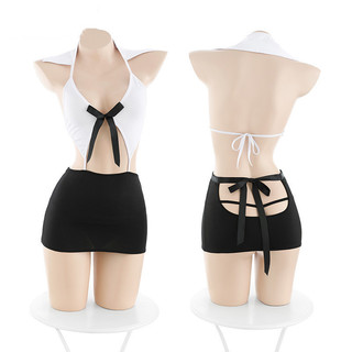 Bộ ngủ cosplay thư ký sexy gồm Bộ chân váy áo cotton xẻ sâu quyến rũ DN104 Đồ ngủ nữ gợi cảm