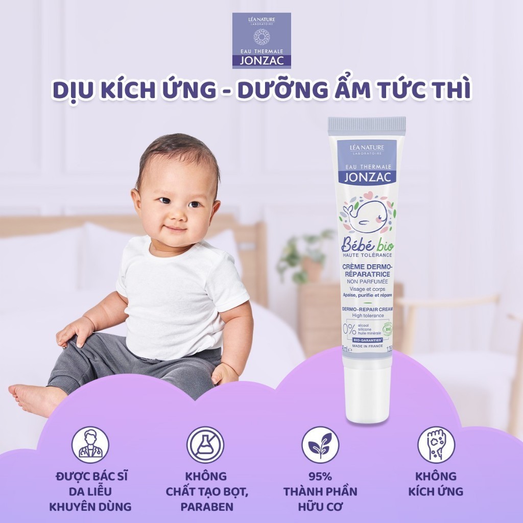 Ảnh Kem làm dịu kích ứng hữu cơ hỗ trợ chống hăm JONZAC dành cho bé từ sơ sinh 40ml 4