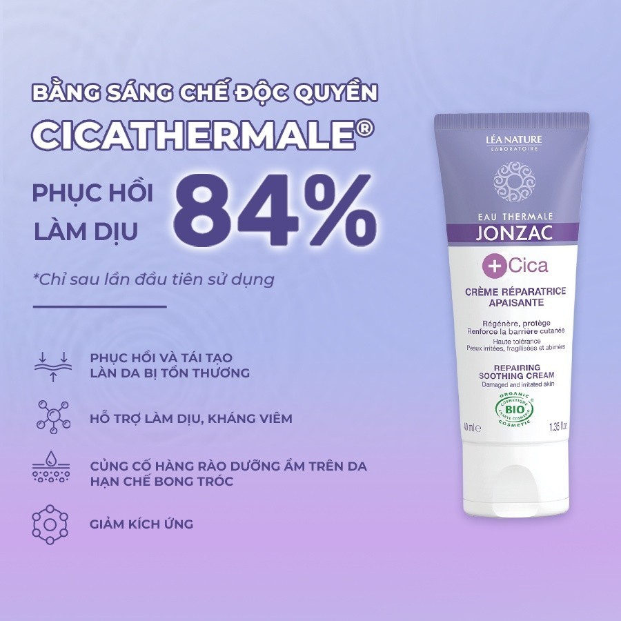 Ảnh Kem làm dịu kích ứng siêu phục hồi hữu cơ CICA JONZAC cho bé và cả gia đình 40ml 2